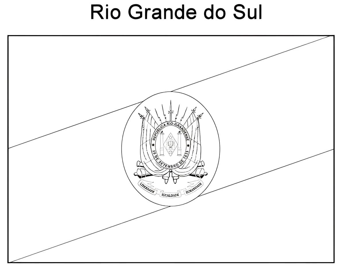 Desenho deA Bandeira do Estado do Rio Grande do Sul para colorir