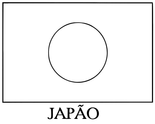 Desenhos de Bandeira do Japão para colorir