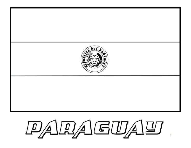 Desenho deA Bandeira do Paraguai para colorir