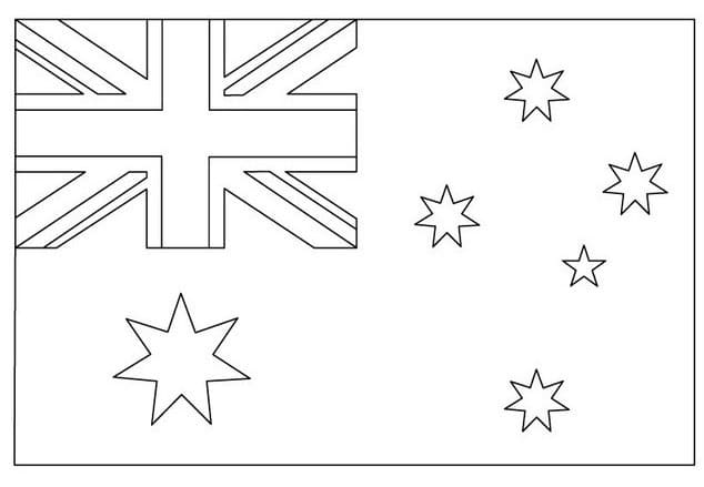 Desenho de A Bandeira Nacional Australiana para colorir