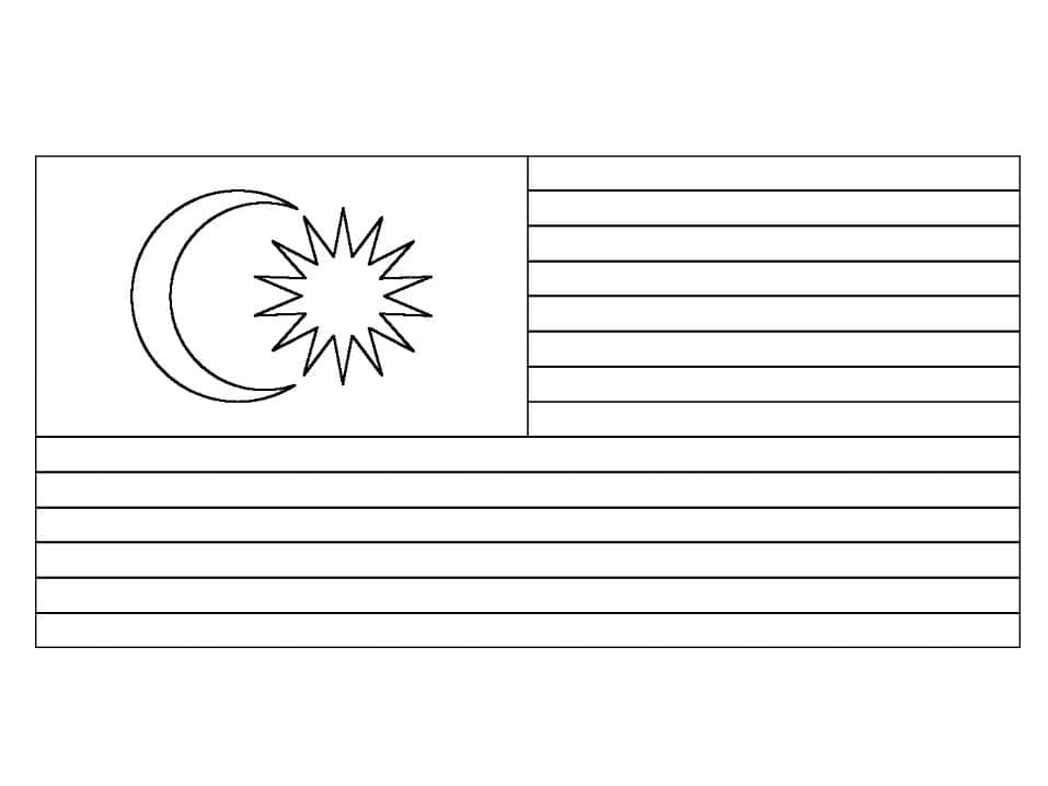 Desenho de A Bandeira Nacional da Malásia para colorir