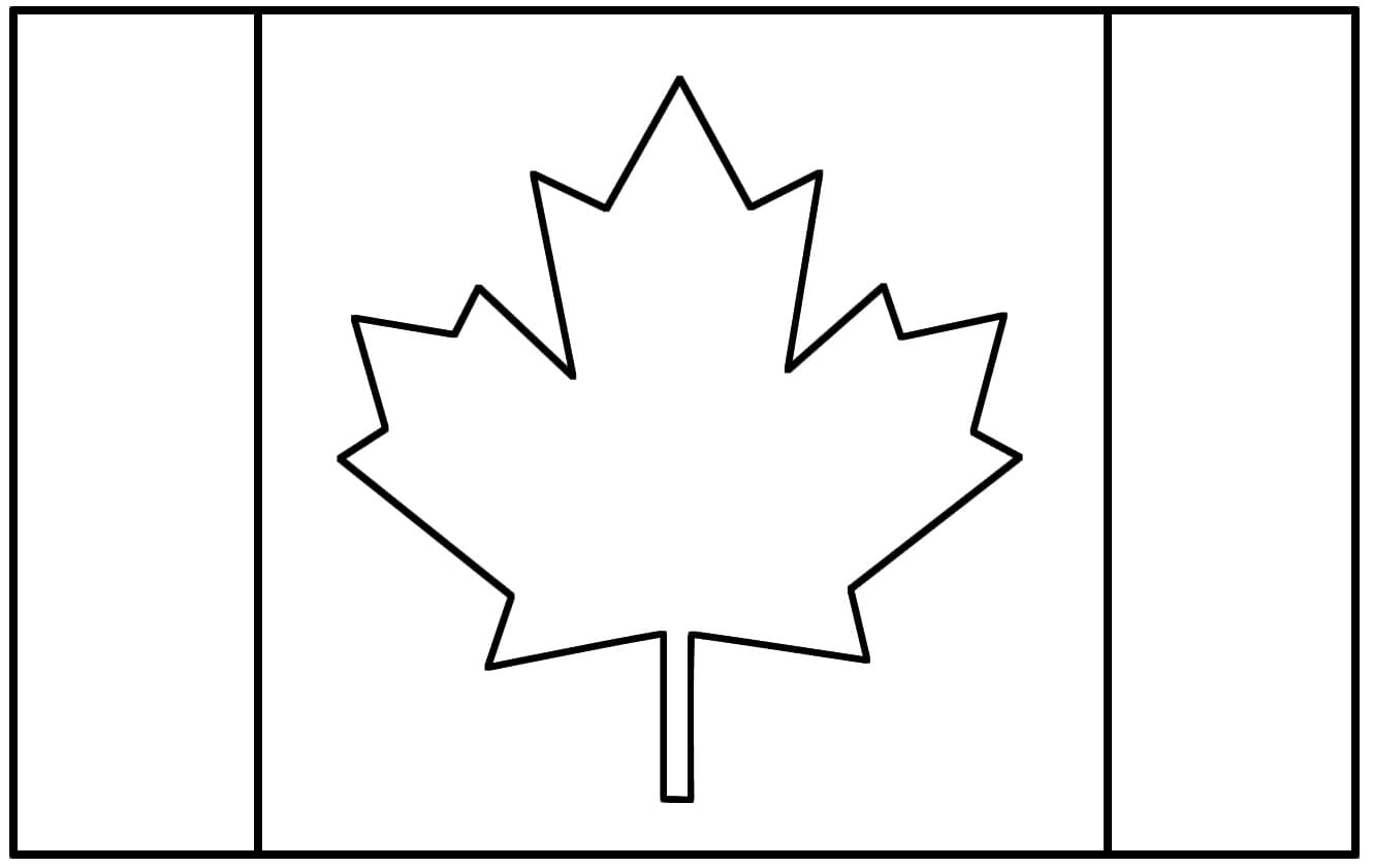 Desenho de A Bandeira Nacional do Canadá para colorir