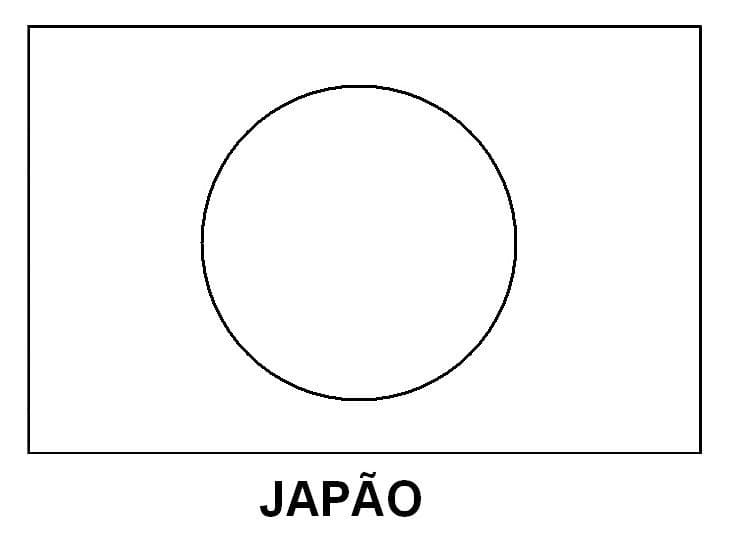 Desenho deA Bandeira Nacional do Japão para colorir