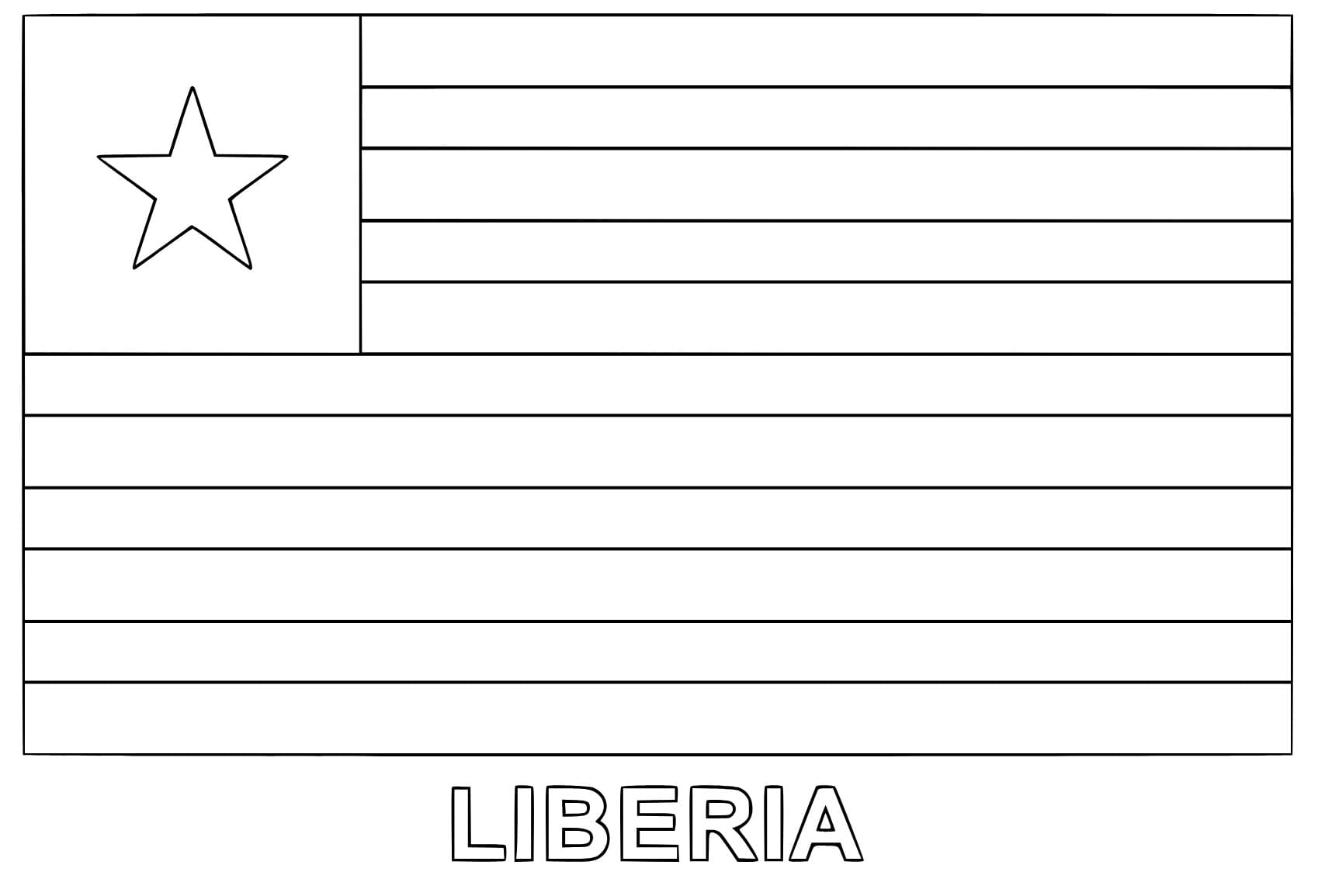 Desenho deA Bandeira Oficial de Libéria para colorir