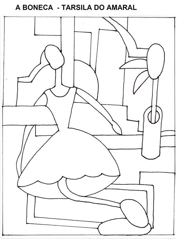 Desenho deA Boneca - Tarsila do Amaral para colorir