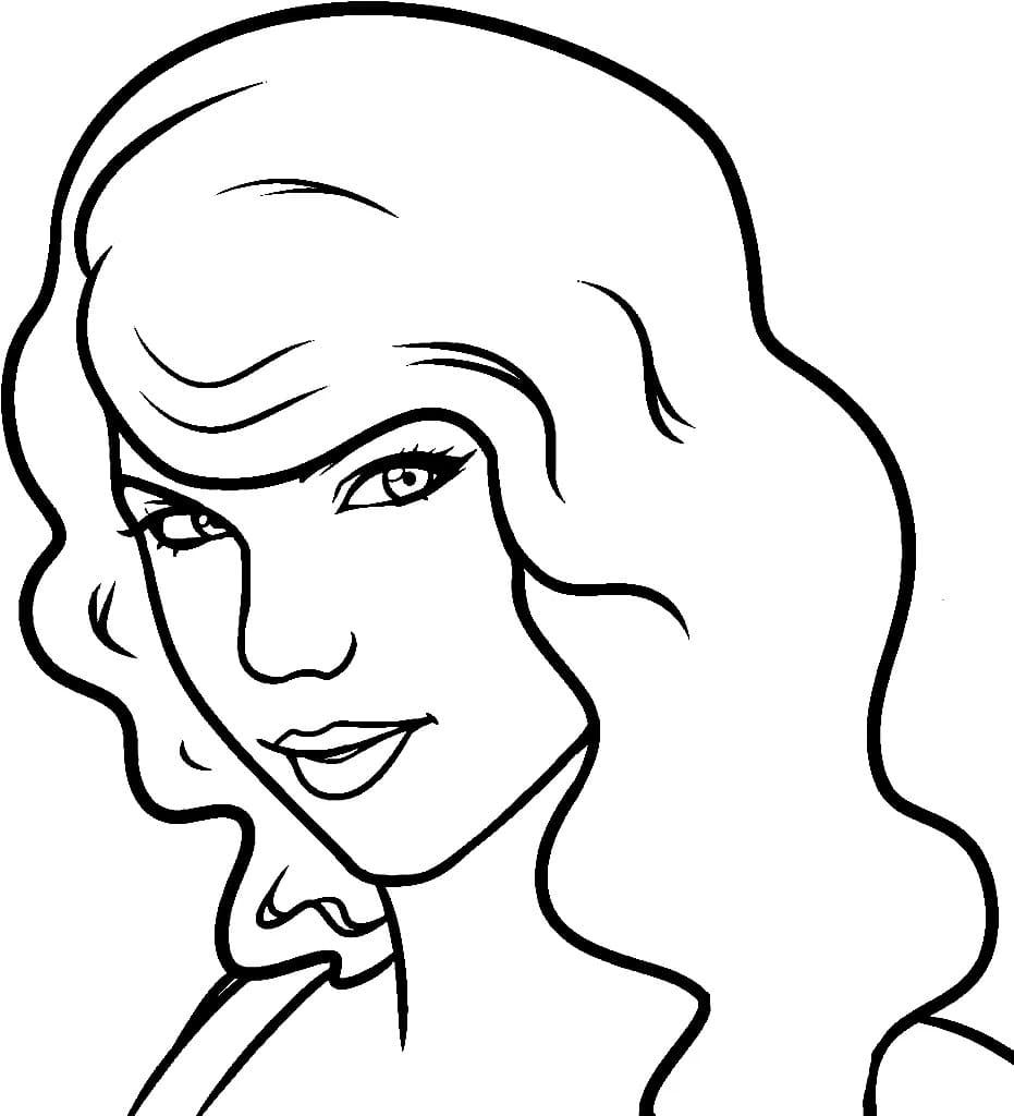 Desenho deA Cara de Taylor Swift para colorir