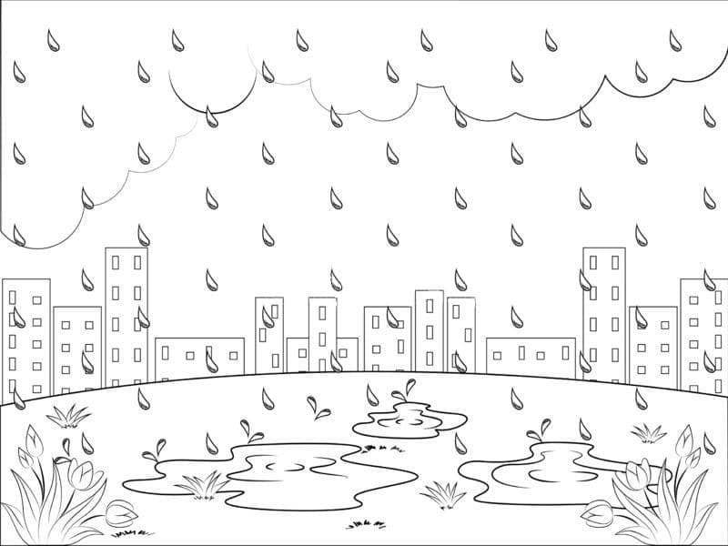 Desenho deA Chuva para colorir