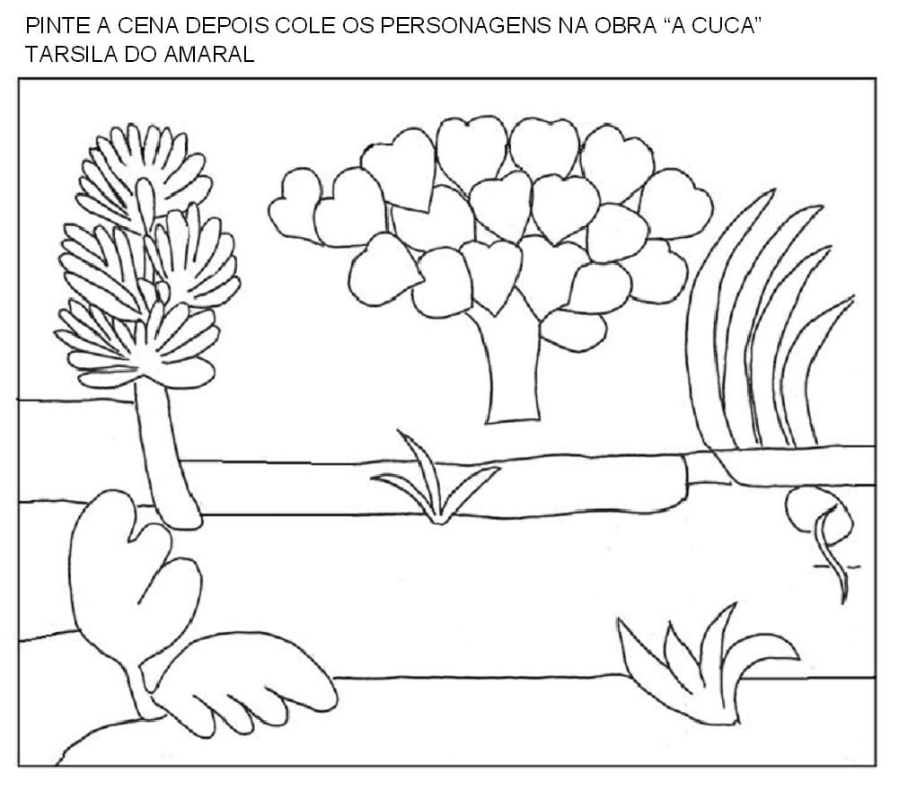 Desenho deA Cuca - Tarsila do Amaral para colorir