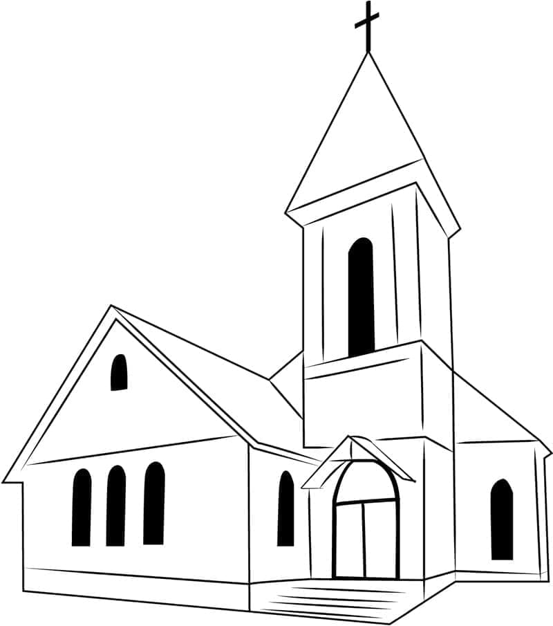 Desenho de A Igreja para colorir