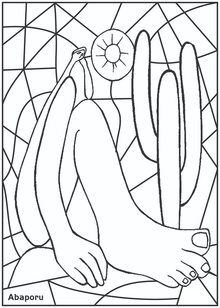 Desenho deAbaporu - Tarsila do Amaral para colorir