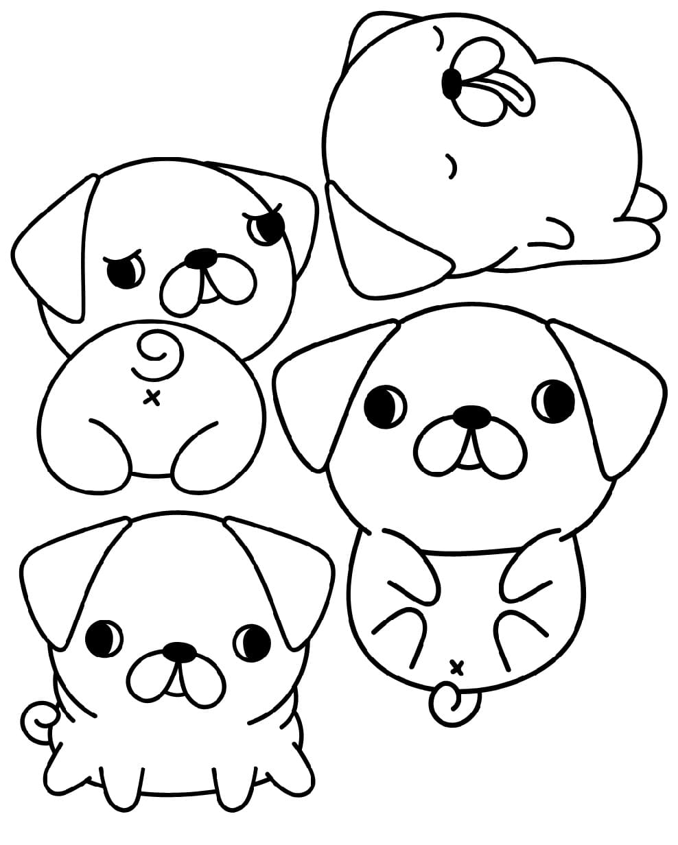 Desenho deAdesivos de Cachorro Fofinho para colorir