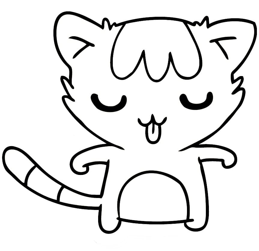 Desenho deAdesivos de Gatinho para colorir