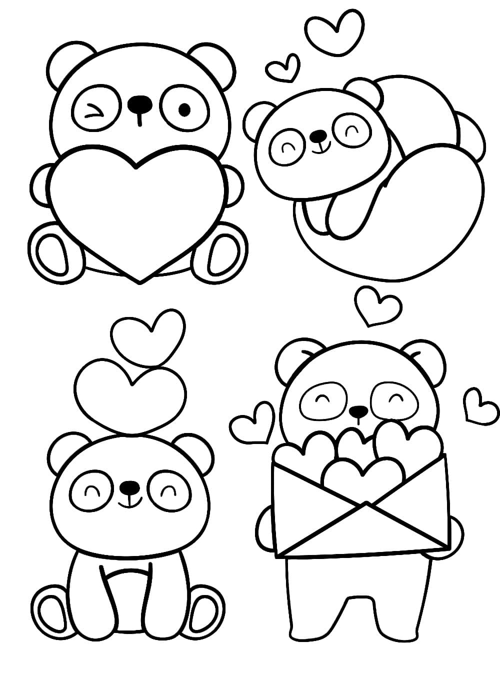 Desenho deAdesivos de Panda para colorir