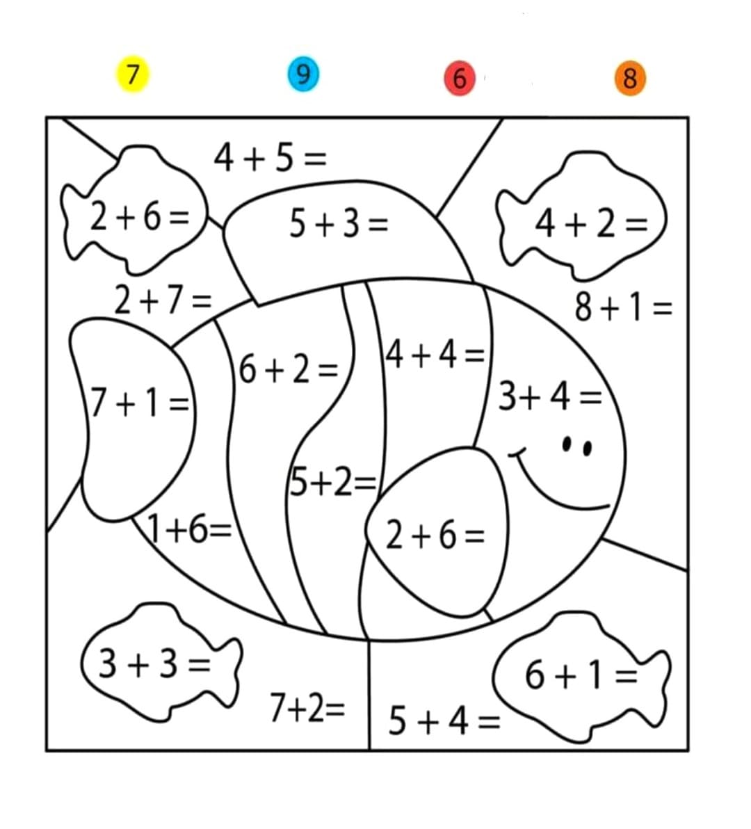 Desenho deAdição Peixe para colorir