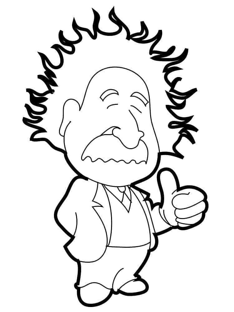 Desenho deAdorável Albert Einstein para colorir