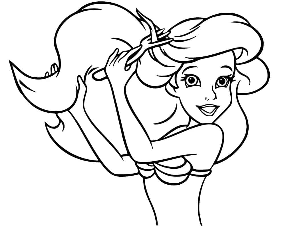 Desenho deAdorável Ariel para colorir