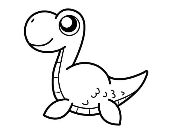 Desenho deAdorável Bebê Dinossauro para colorir