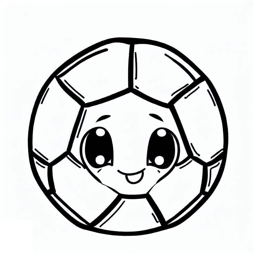 Desenho deAdorável Bola de Futebol para colorir