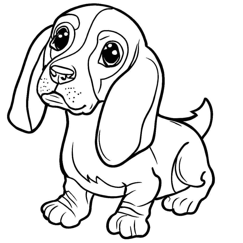 Desenho deAdorável Cachorro Beagle para colorir