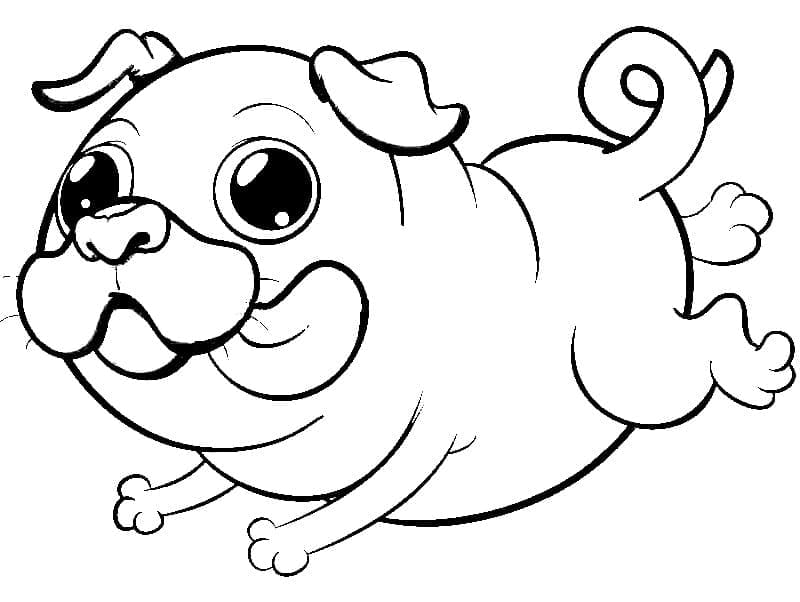 Desenho deAdorável Cachorro Pug para colorir