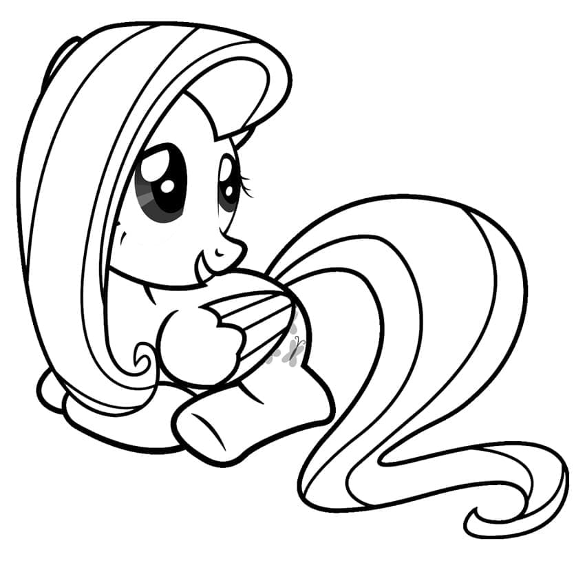 Desenho deAdorável Fluttershy para colorir