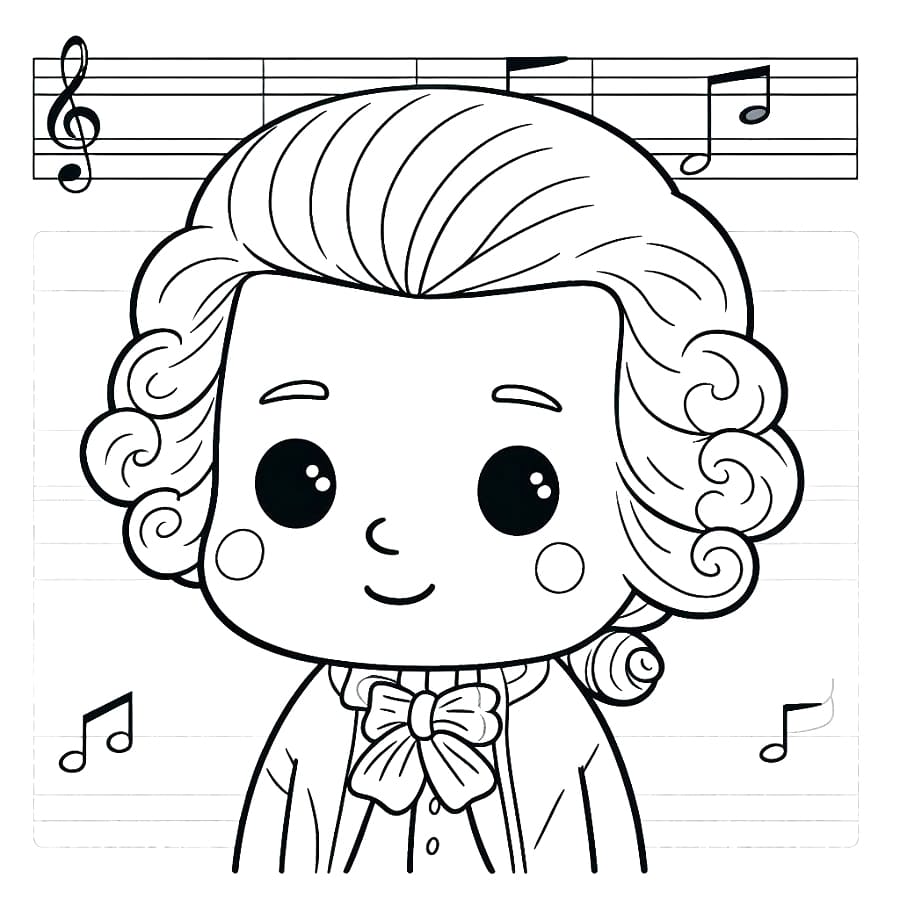 Desenho deAdorável Mozart para colorir