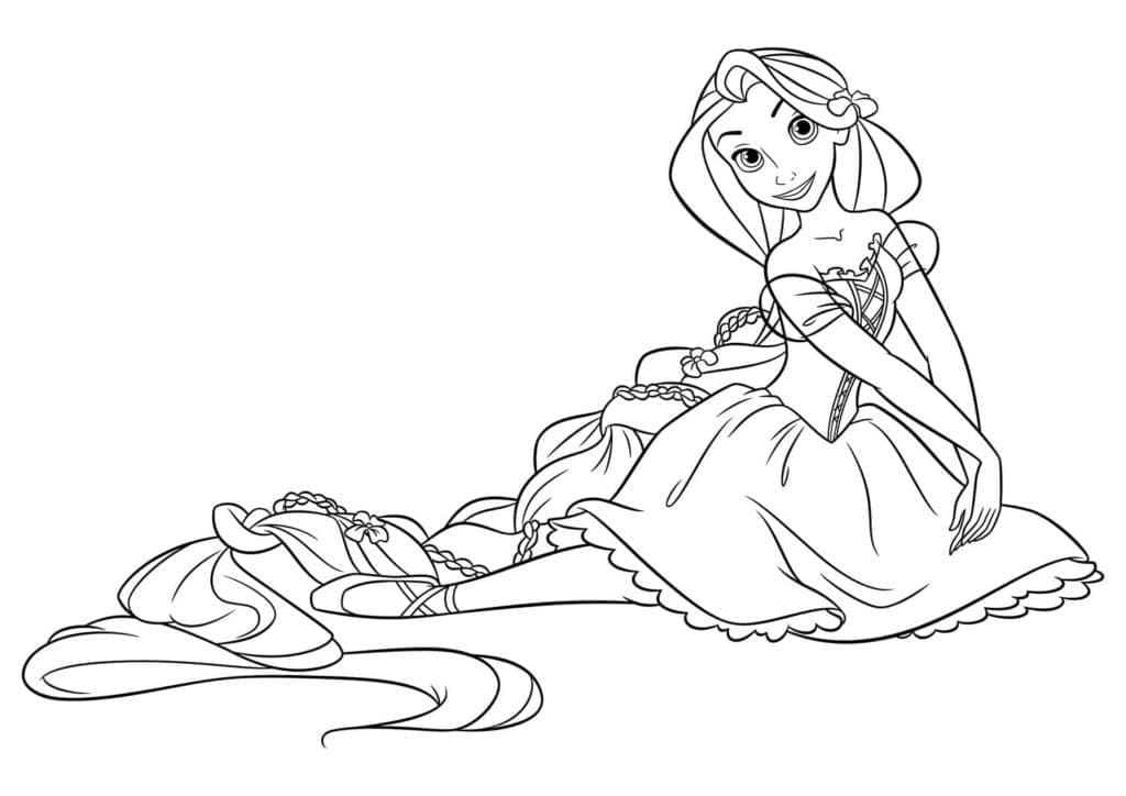 Desenho deAdorável Rapunzel para colorir