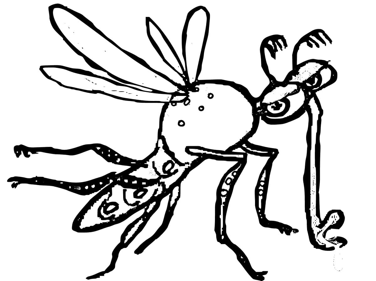 Desenho deAedes Aegypti Engraçado para colorir