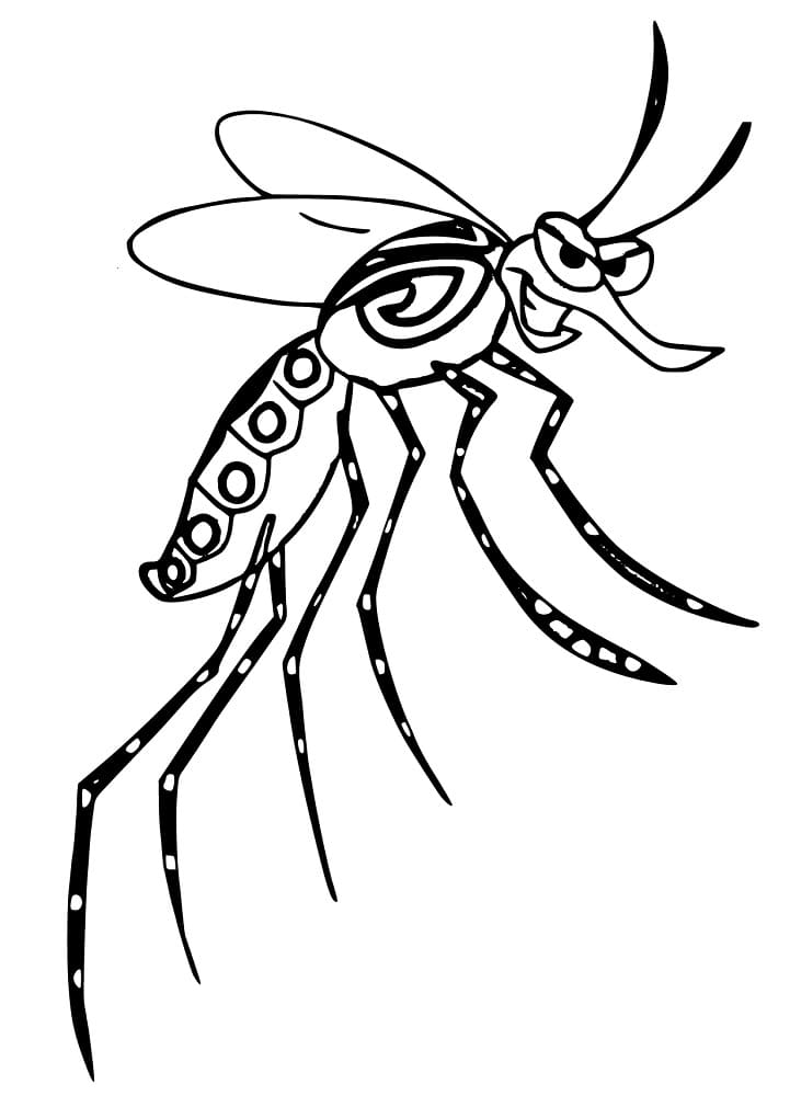 Desenho deAedes Aegypti Sorridente para colorir