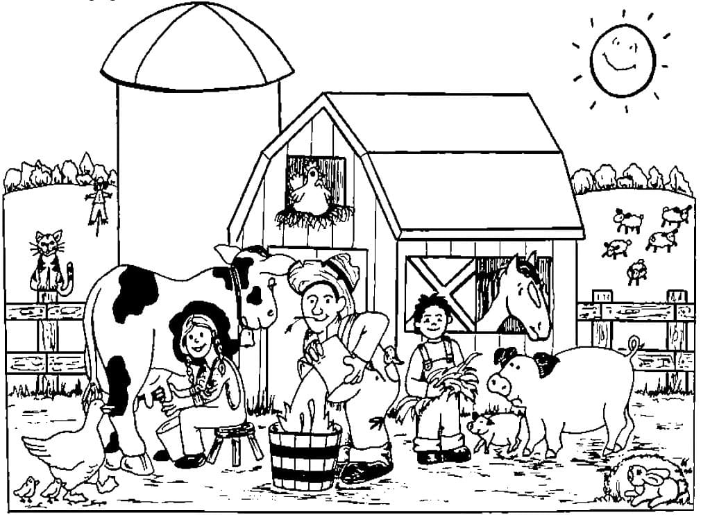 Desenhos de Agricultura e Pecuária para colorir