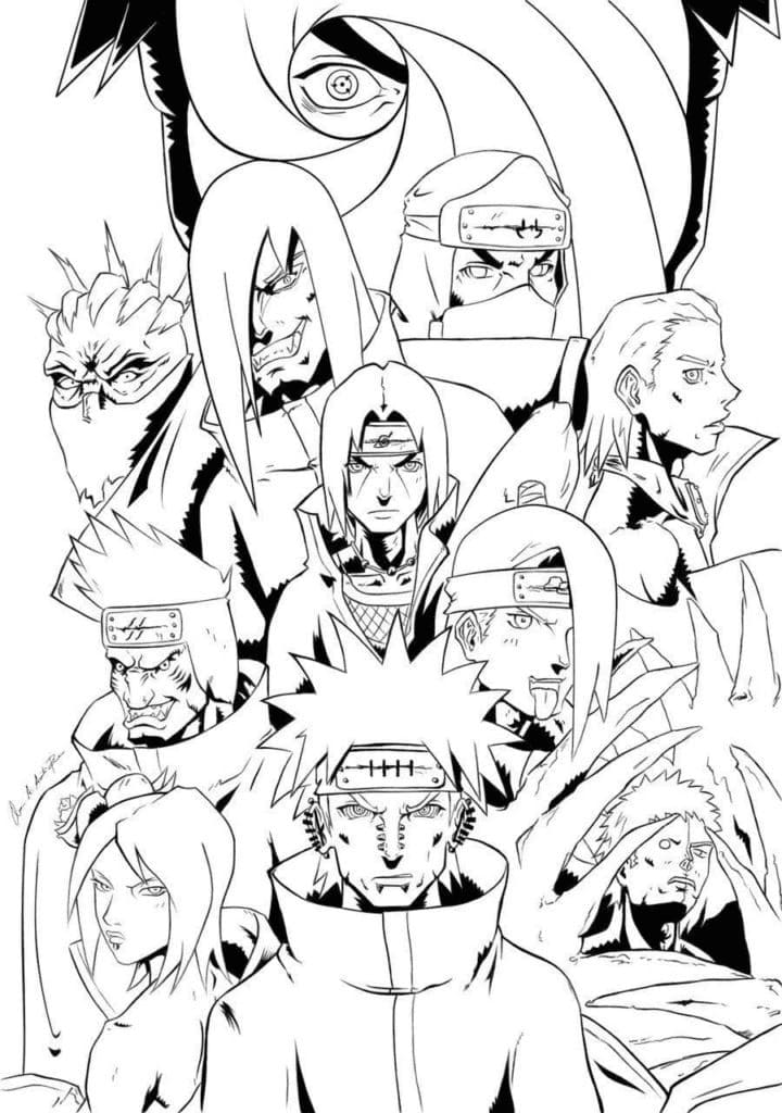 Desenho deAkatsuki de Anime Naruto para colorir