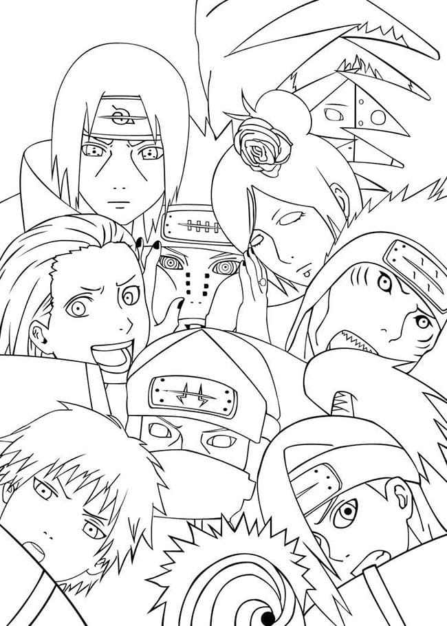 Desenho deAkatsuki de Naruto para colorir