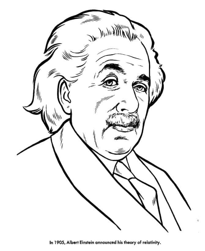 Desenho deAlbert Einstein 2 para colorir