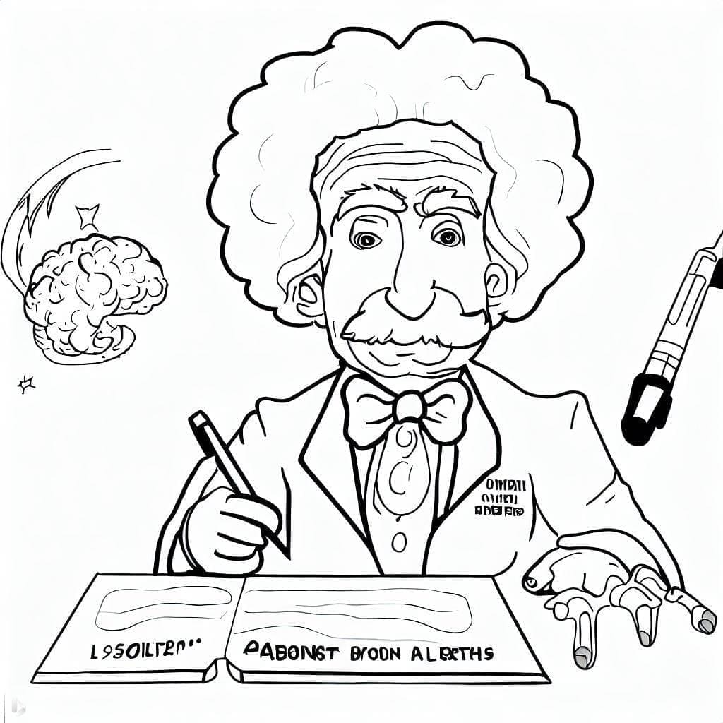 Desenho deAlbert Einstein 3 para colorir