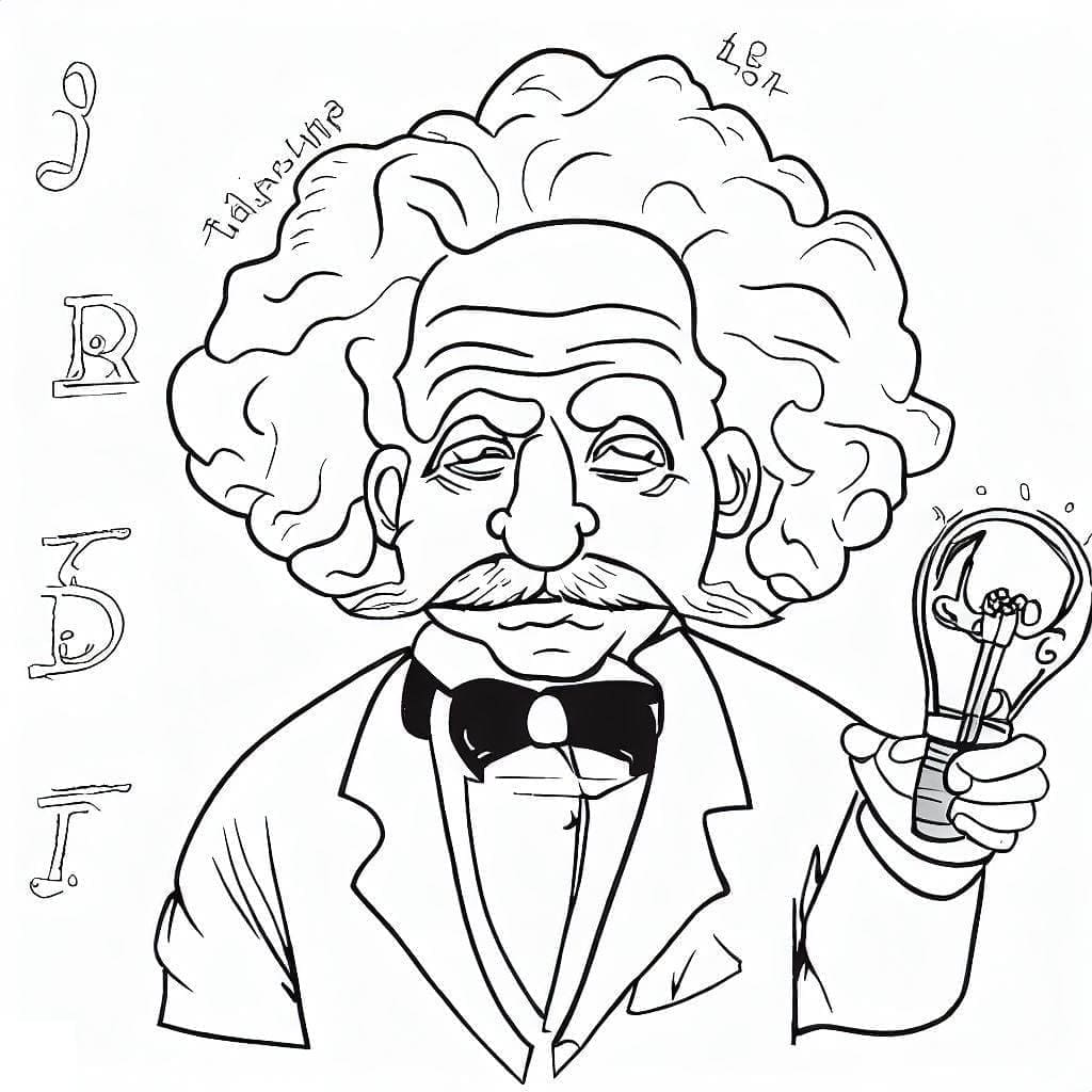 Desenho deAlbert Einstein 5 para colorir