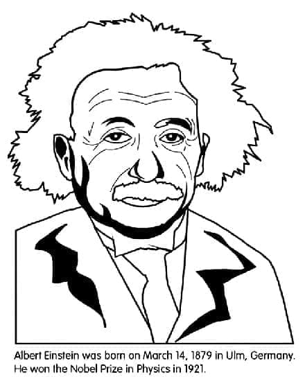 Desenho deAlbert Einstein 9 para colorir