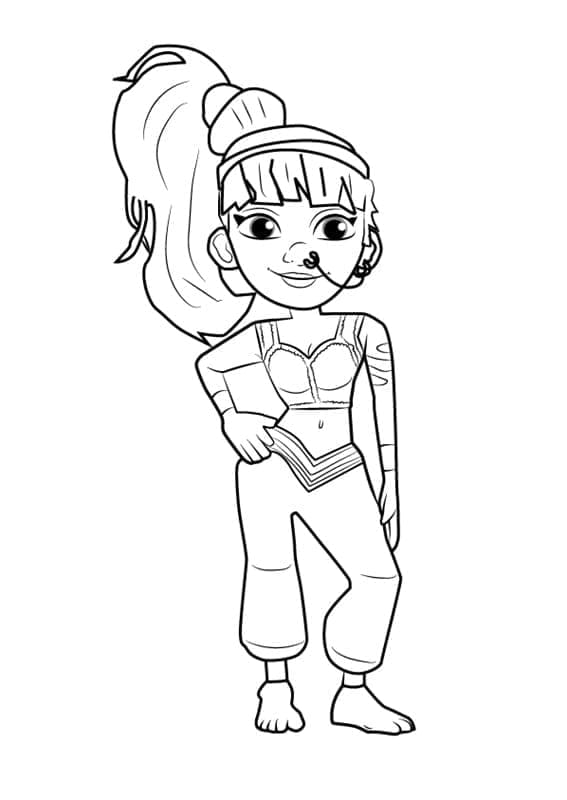 Desenho deAmira de Subway Surfers para colorir