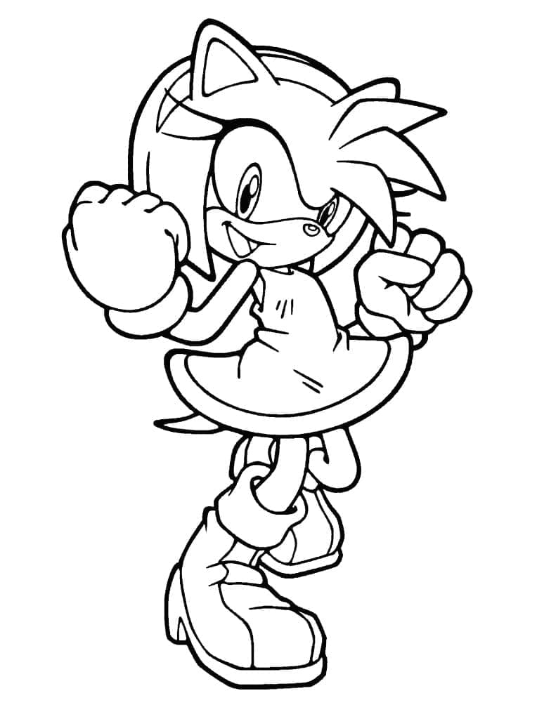 Desenho de Amy Rose Sonic para colorir