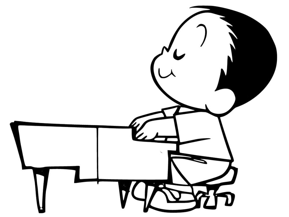 Desenho deAndré Tocando Piano para colorir