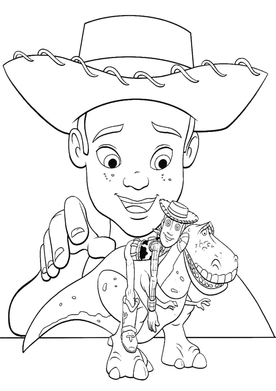 Desenho deAndy É Interpretado Em Toy Story para colorir