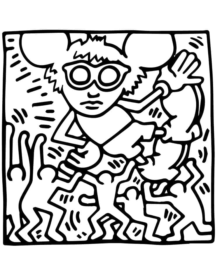 Desenhos de Keith Haring para colorir