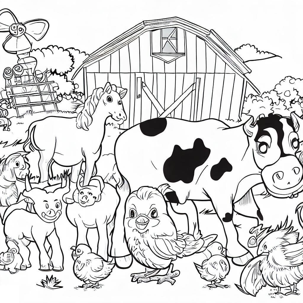 Desenhos de Animais de Fazenda para colorir