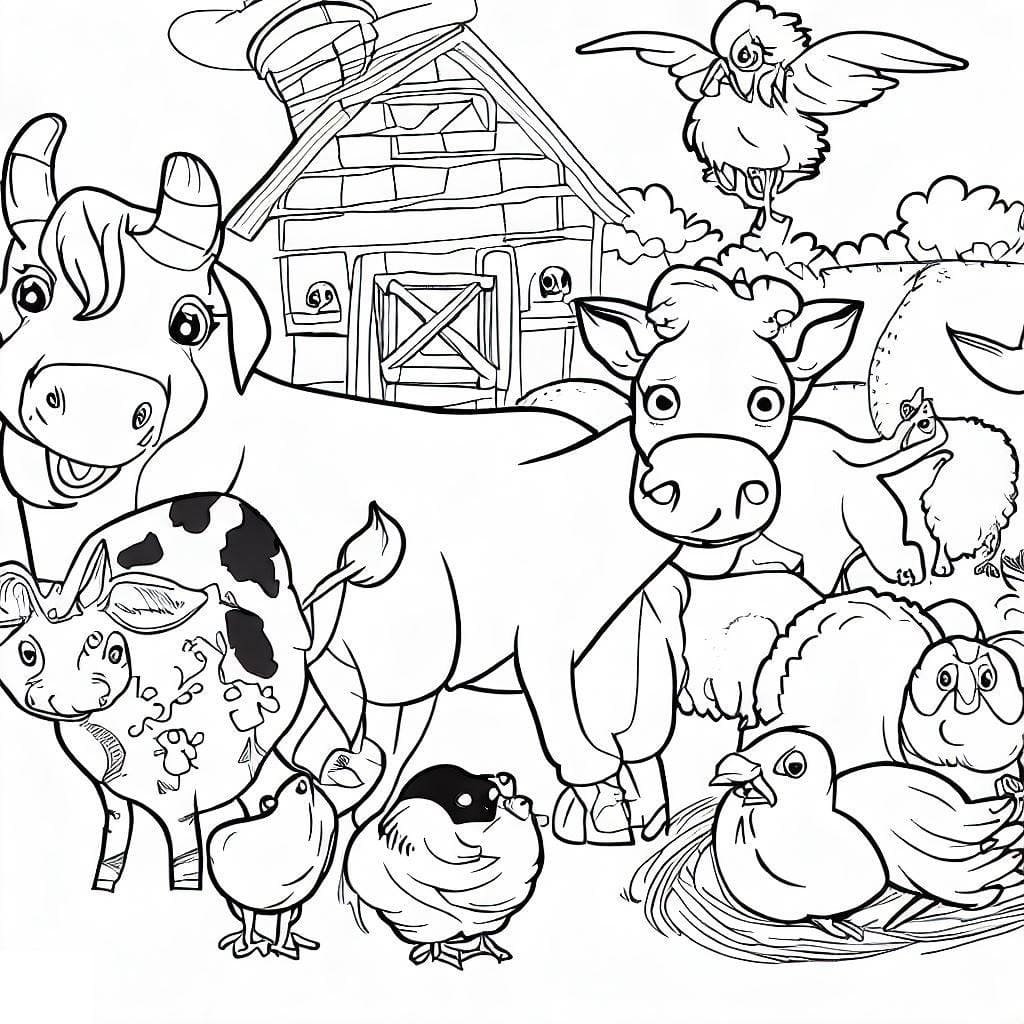 Desenho deAnimais de Fazenda Para Crianças para colorir