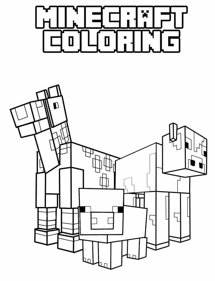 Desenho de Animais Minecraft para colorir