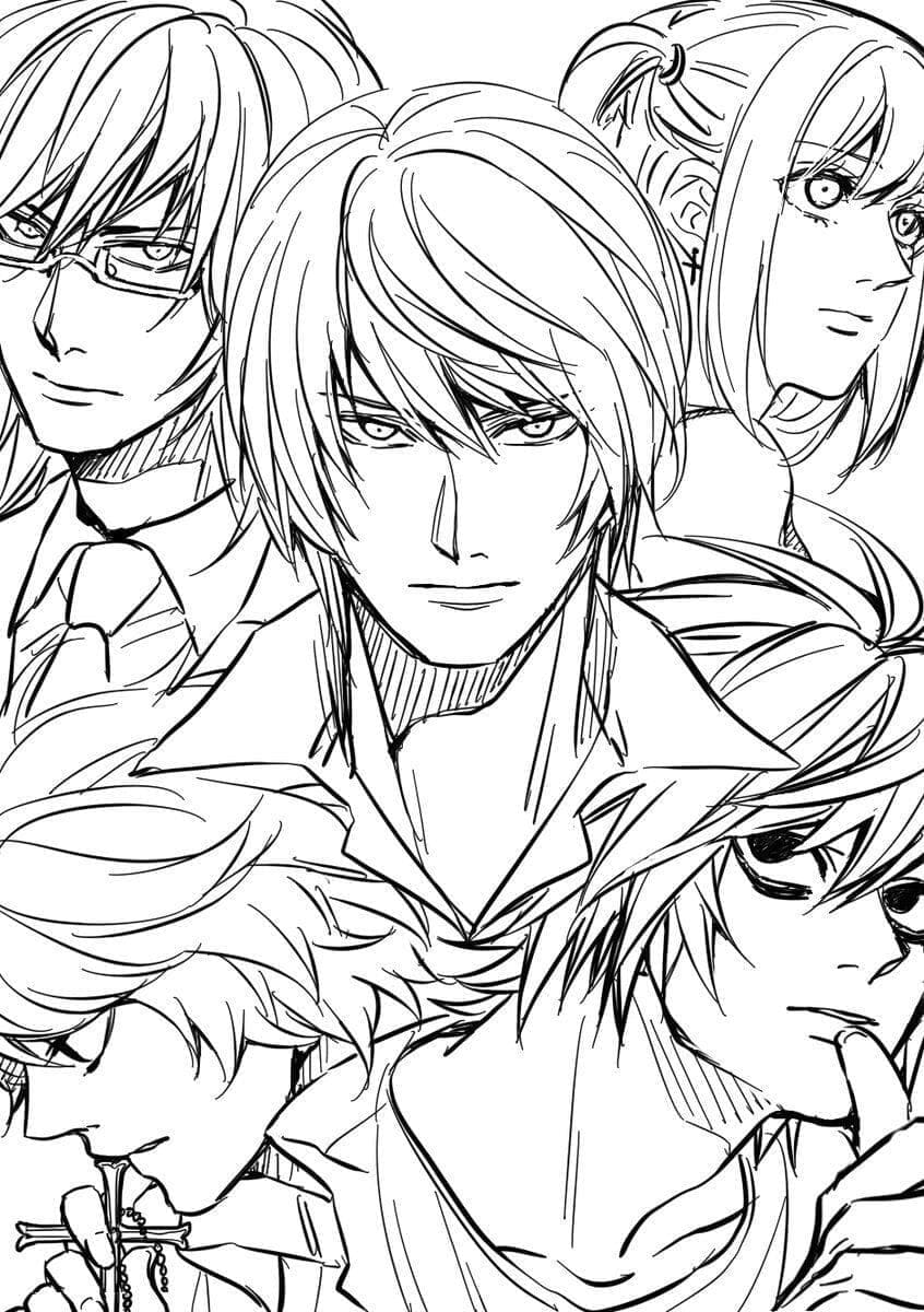 Desenho deAnime Death Note para colorir