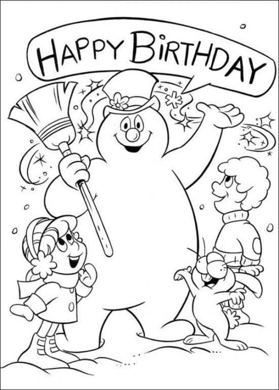 Desenho deAniversário do Frosty para colorir