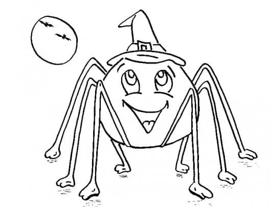 Desenho de Aranha do Dia das Bruxas para colorir