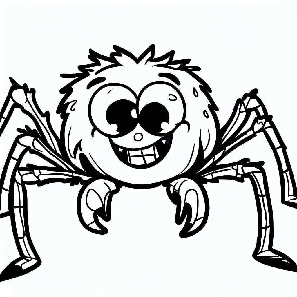 Desenho de Aranha Engraçada para colorir