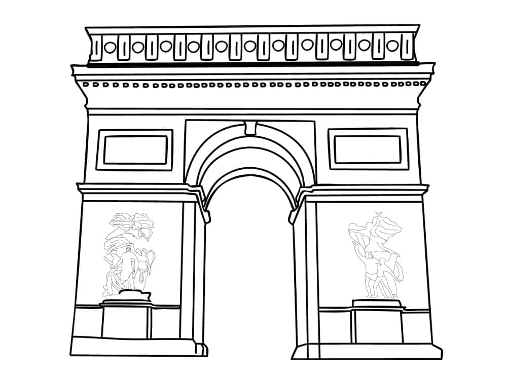 Desenhos de Arco do Triunfo para colorir