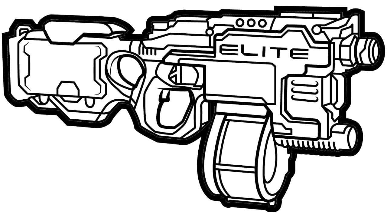 Desenho deArma Nerf Elite para colorir